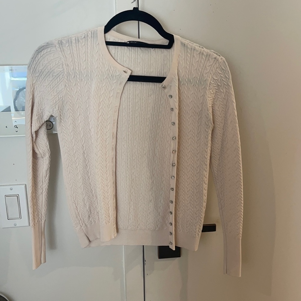 PINK CARDIGAN WITH DIAMOND BUTTONS